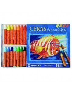 CERAS ACUARELABLES MANLEY CAJA 24 UNIDADES
