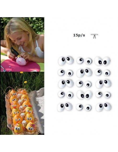 MINI TACHUELA O CHINCHETA CON DOBLE AGARRE 15 PIEZAS MODELO PAR DE OJOS