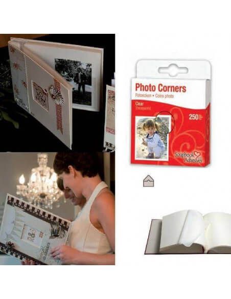 ESQUINAS TRANSPARENTES PARA SUJECION DE FOTOS 250 PIEZAS