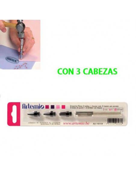 Colocador de remaches con 3 cabezas Artemio herramienta manual