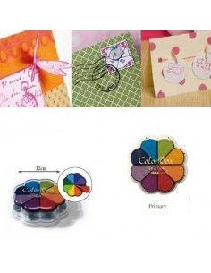 ALMOHADILLA CON TINTA FLOR DE 8 COLORES
