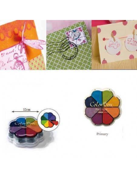 ALMOHADILLA CON TINTA FLOR DE 8 COLORES