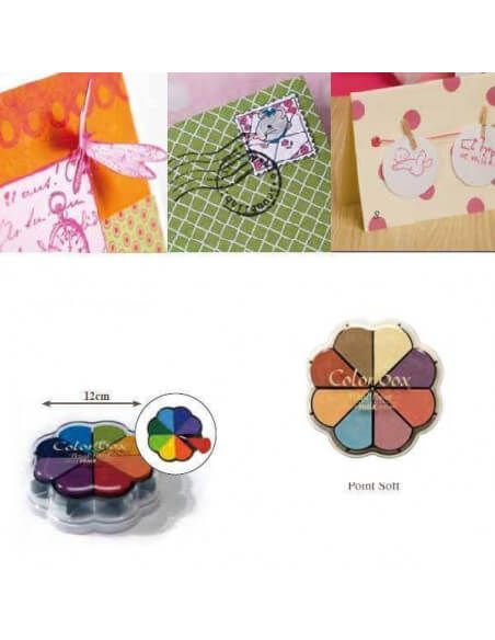 ALMOHADILLA CON TINTA FLOR DE 8 COLORES