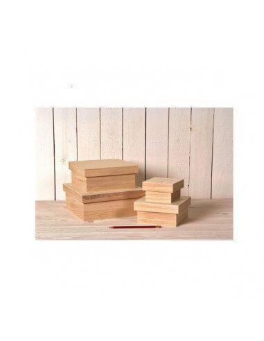 Set de 4 cajas de madera Artemio para manualidades y scrapbooking