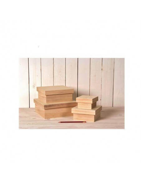 Set de 4 cajas de madera Artemio para manualidades y scrapbooking