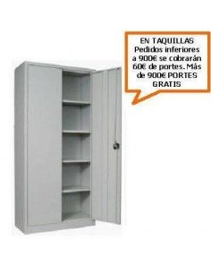 ARMARIO DE ACERO CON PUERTAS BATIENTES Y 4 ESTANTES. 920MM. DE ANCHO