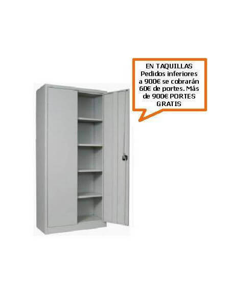 ARMARIO DE ACERO CON PUERTAS BATIENTES Y 4 ESTANTES. 920MM. DE ANCHO