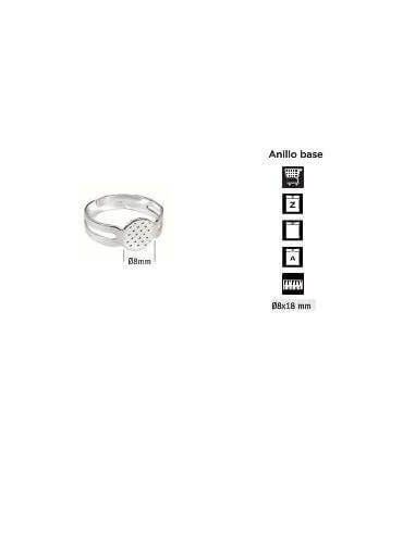 Base de anillo 8x12 mm Neo Bisutería pack 10 unidades