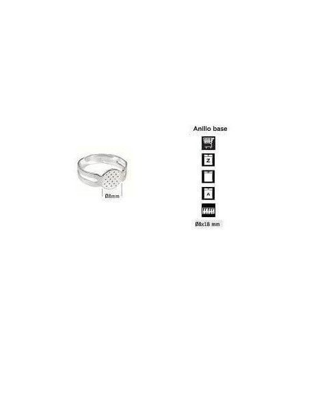 Base de anillo 8x12 mm Neo Bisutería pack 10 unidades