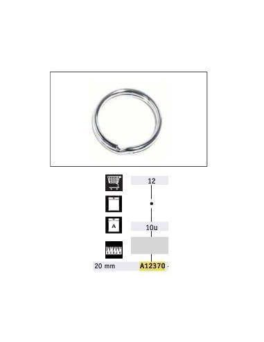 Pack de anillas para llaveros plateado 20mm Neo Hobby