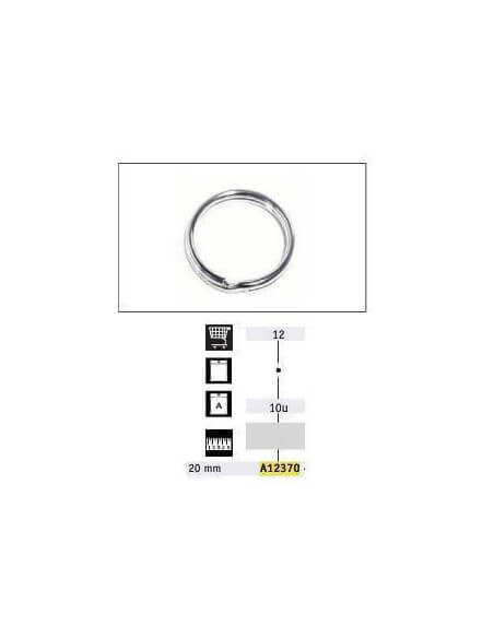 Pack de anillas para llaveros plateado 20mm Neo Hobby