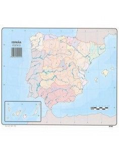 Paquete de mapas mudos político España Selvi 50 unidades