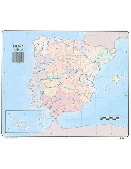 Paquete de mapas mudos político España Selvi 50 unidades
