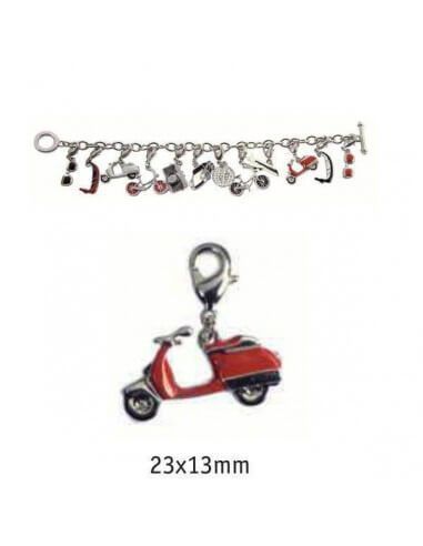 charms plata moto 23x13mm Neo Bisutería blister de 2 unidades