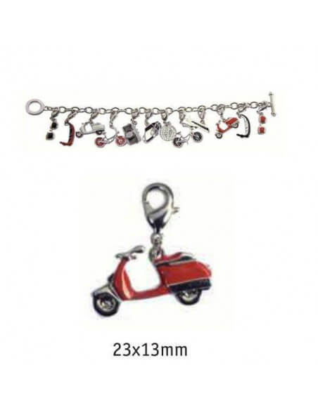 charms plata moto 23x13mm Neo Bisutería blister de 2 unidades