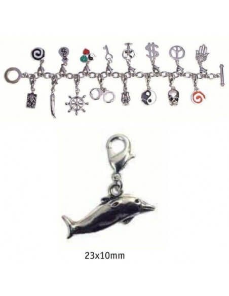 charms con mosquetón color plata diseño moto para pulseras Pandora