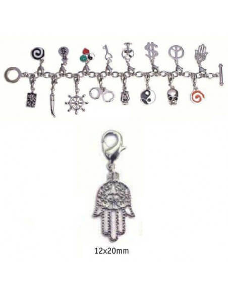 CHARMS CON CIERRE DE COLOR PLATA BLISTER 2 UND