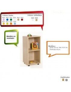 mueble estantería para colegios MOBEDUC de haya con 2 estantes