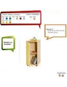 armario escolar MOBEDUC de haya con 2 estantes y puerta 36x76.5x40