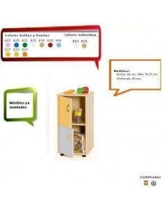 armario escolar MOBEDUC de haya con 2 estantes y 2 puertas compacto