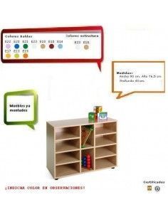 mueble MOBEDUC de haya con 10 casillas para colegios