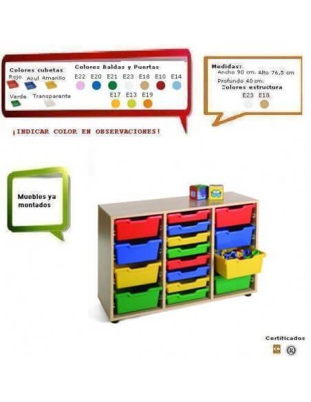 mueble MOBEDUC haya para aulas infantiles con cubetero