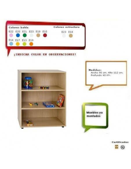 estantería MOBEDUC intermedio para colegios con 3 estantes