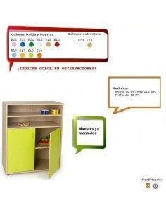 armario y estantería escolar MOBEDUC con puertas y estantes