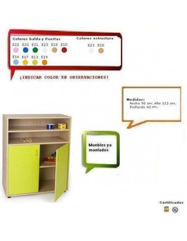 armario y estantería escolar MOBEDUC con puertas y estantes