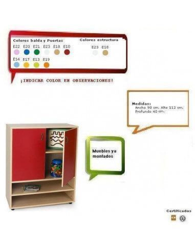 estantería y armario para centros escolares MOBEDUC en haya