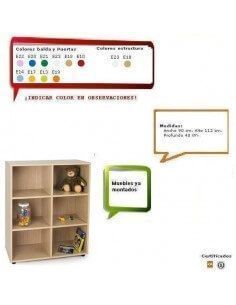 mueble casillero escolar MOBEDUC con 6 estantes de haya