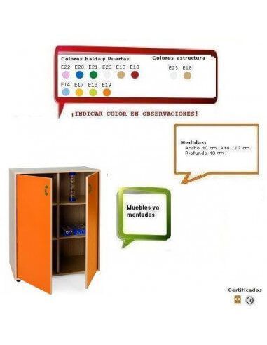 armario con casillas intermedio MOBEDUC con 6 casillas y 2 puertas