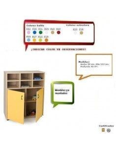 mueble casillero MOBEDUC para guarderías con 4 casillas y puertas