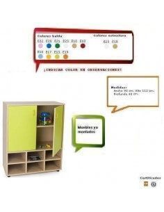 casillero MOBEDUC para escuelas infantiles con armario de 2 estantes