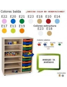estantería cubetero MOBEDUC con 6 estantes para centros escolares