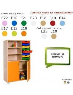 cubetero armario MOBEDUC con 2 estantes para centros escolares