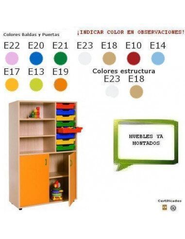 cubetero armario MOBEDUC con 2 estantes para centros escolares