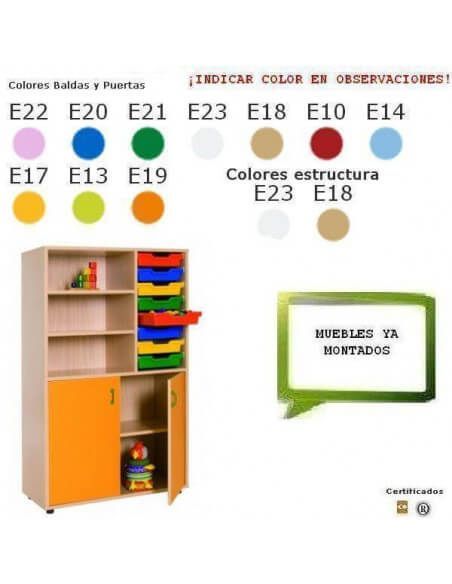cubetero armario MOBEDUC con 2 estantes para centros escolares