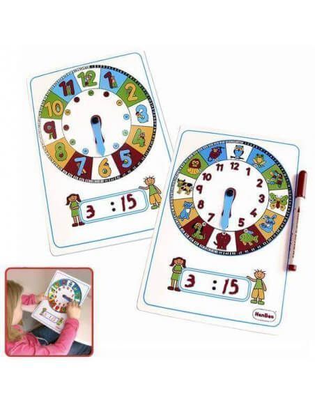 RELOJ DIDACTICO MANUAL CON ROTULADOR