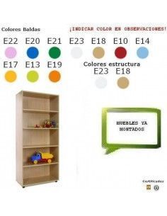 estantería MOBEDUC para aulas con 5 estantes en melamina de haya