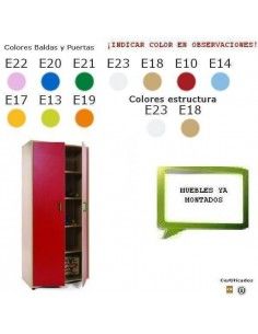 mueble armario MOBEDUC de haya con 2 puertas y 5 estantes escolares
