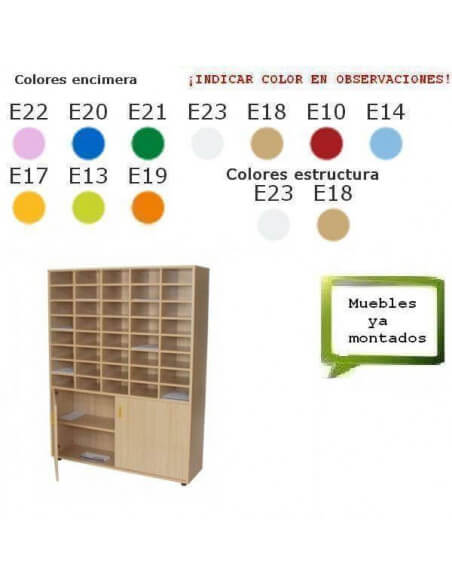 mueble organizador de profesor MOBEDUC con armario acabado en haya
