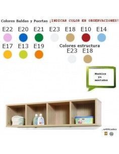 mueble casillero para colegios MOBEDUC 4 casillas en haya