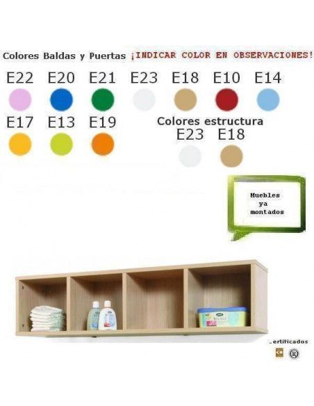mueble casillero para colegios MOBEDUC 4 casillas en haya