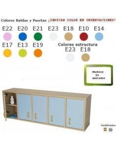 mueble casillero con puertas para guarderías MOBEDUC 10 casillas