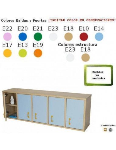 mueble casillero con puertas para guarderías MOBEDUC 10 casillas