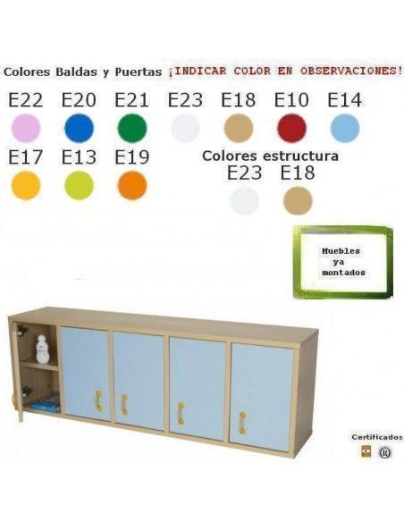 mueble casillero con puertas para guarderías MOBEDUC 10 casillas