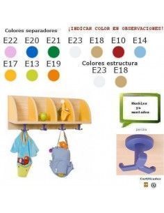 casillero con perchas para guarderías MOBEDUC acabado en haya