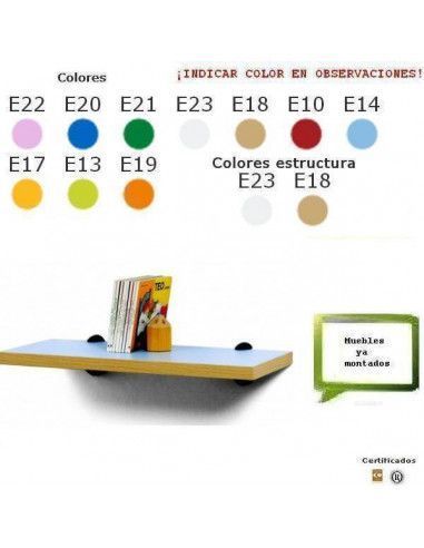 balda para guarderías MOBEDUC 65x25x3 cm en haya resistente