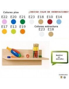balda infantil con soporte MOBEDUC 61x22 cm acabado en haya